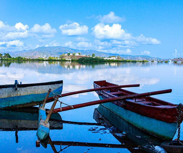 Boats in the foreground