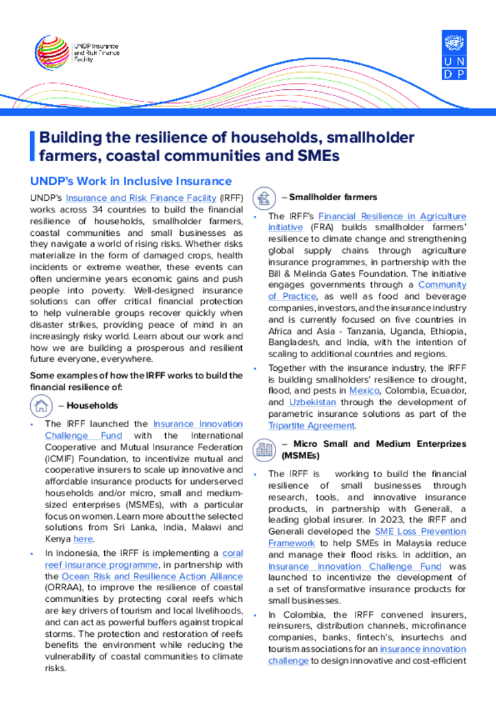 Picture of Building the resilience of households, smallholder farmers, coastal communities and SMEs