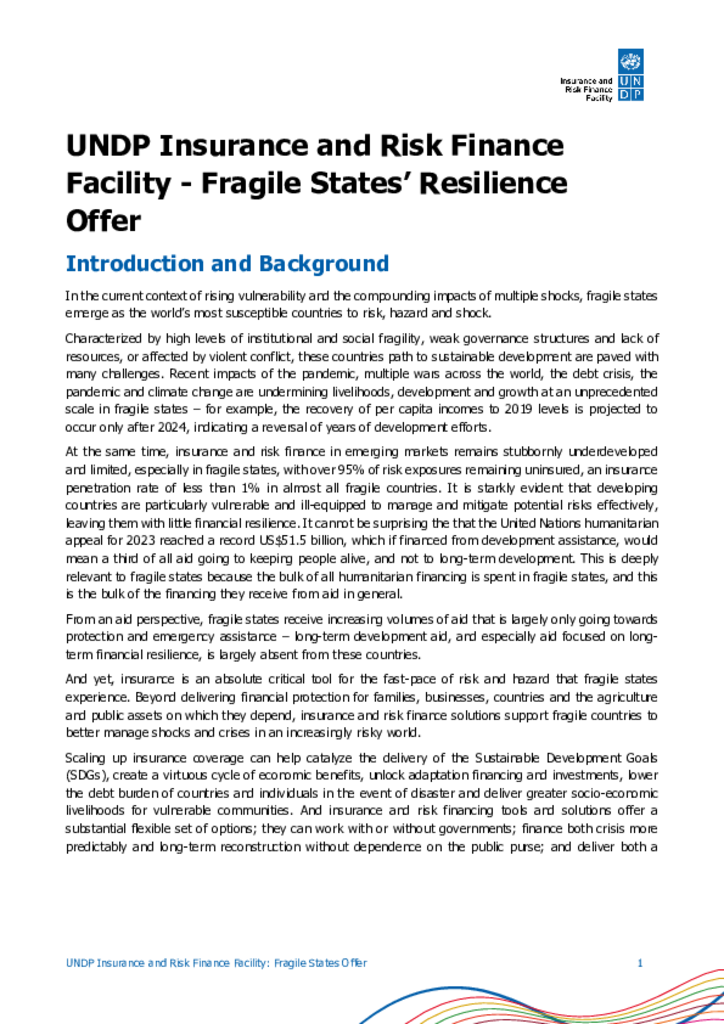 Picture of UNDP's Offer on Fragile and Conflict-Affected States